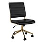 Martha Stewart Ivy Armless Faux Leather Swivel Office Chair, Black/Polished Brass (CH2209211BKGLD)~#|#~4A56AF85-3120-4487-BB732592C2B4606A_sc7