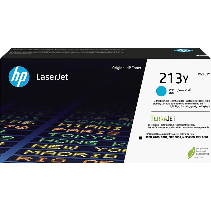 HP 213Y Cyan Extra High Yield Toner Cartridge, Prints Up to 12,000 pages (W2131Y) image 1