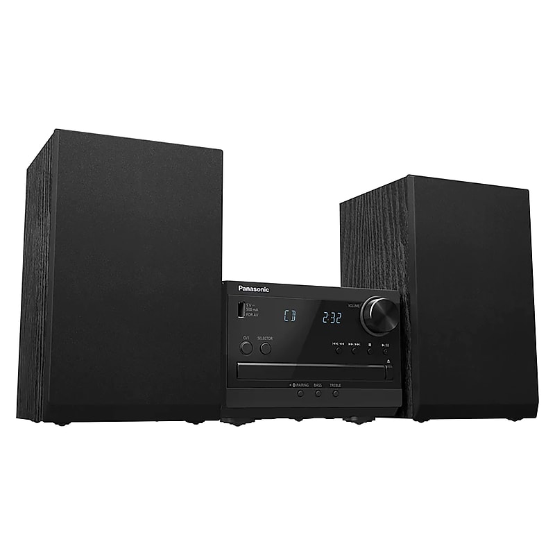 Panasonic PM270 Compact Bluetooth Home Stereo System w/Full-Range Speakers, CD Player, Radio & Remote, Black (SC-PM270PP-K) image 1