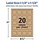 Avery Laser/Inkjet Multipurpose Labels, 1.5" x ", Kraft Brown, 2000/Box (94106)~#|#~4A7268B8-E856-46FC-AE636CDC17010BCC_sc7