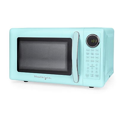 Nostalgia Retro 0.7 cu. ft. Countertop Microwave, Aqua (NRMOPMSW7AQ6A) Simolary simolary.com