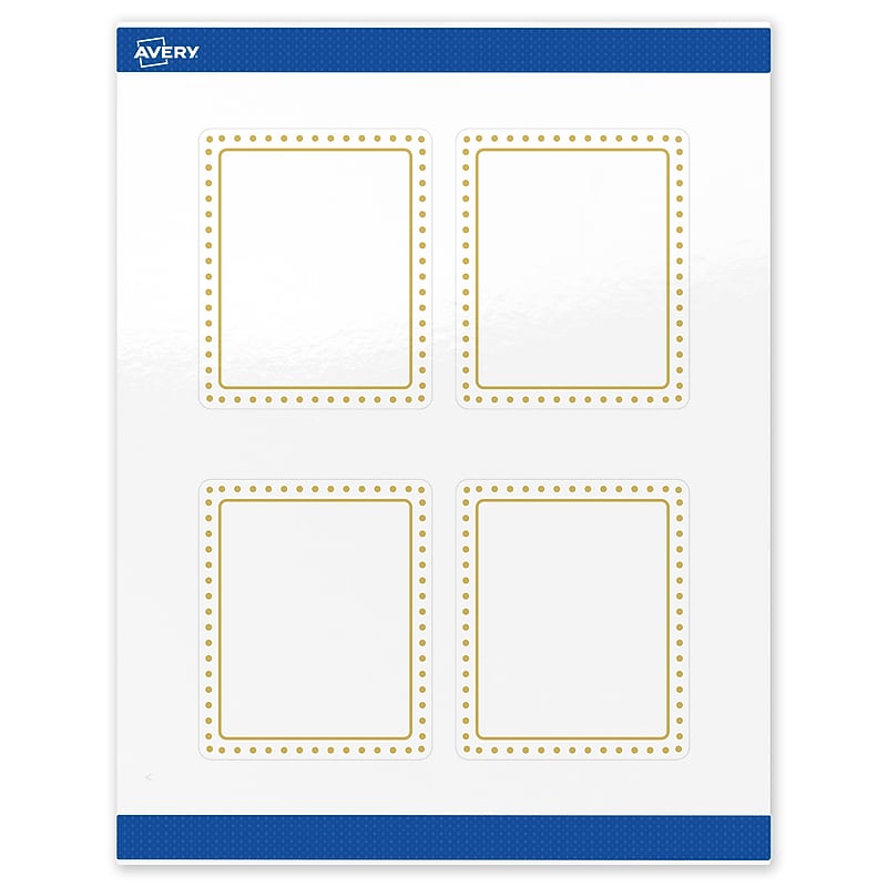 Avery Laser/Inkjet Rectangle Multipurpose Labels, 4" x 3-1/3", White, 40/Pack (S00-DHW) image 1