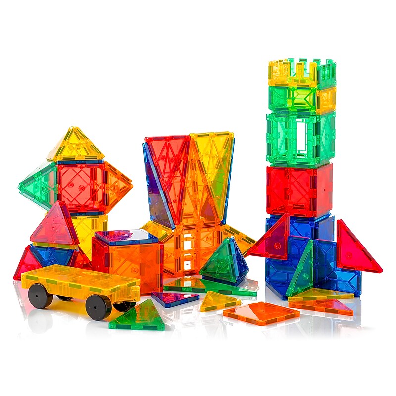 Tytan Toys Glow-in-the-Dark Magnetic Tiles & Building Blocks, 60 Pieces (ACTYT007) image 1