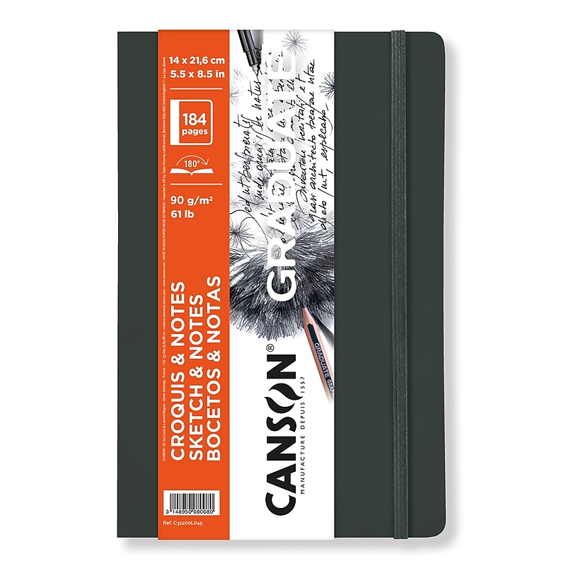 Canson Graduate 5.5" x 8.5" Sketch & Notes Art Book, 92 Sheets/Book, 5/Bundle (MCX31200L045-5) image 1