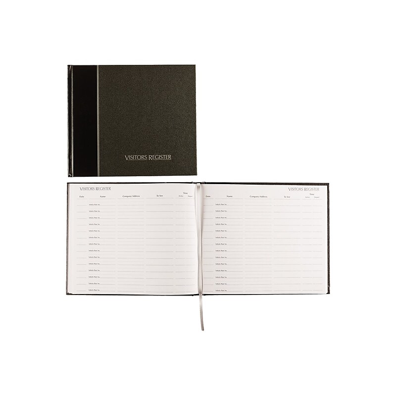 Rediform Visitor Book, 9.88" x 8.5", Black, 64 Sheets/Book (RED57802) image 1