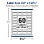 Avery Laser/Inkjet Rectangle Multipurpose Labels, .5" x 1.75", White, 3000 Labels/Box (94204)~#|#~4A8F919F-F505-45B6-83C1B722434553F6_sc7