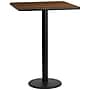 Flash Furniture 30" Square Laminate Table Top with 18'' Round Bar-Height Table Base, Walnut (XUWA3030TR18B)~#|#~4A9E1F7D-A2CD-465A-98587BEEB854B23E_sc7