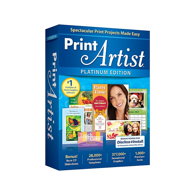Avanquest Print Artist 25 Platinum Design & Creative Printing for Windows, 1 User [Download] image 1