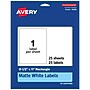 Avery Laser/Inkjet Multipurpose Labels, 11"  x 8.5", Matte White, 25/Pack (94269)~#|#~4AB1929D-1A75-48D2-BC60851A8AA9537B_sc7