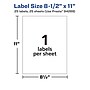 Avery Laser/Inkjet Multipurpose Labels, 11"  x 8.5", Matte White, 25/Pack (94269)~#|#~4ABC4957-4035-466A-AEE05D048E631DD5_sc7