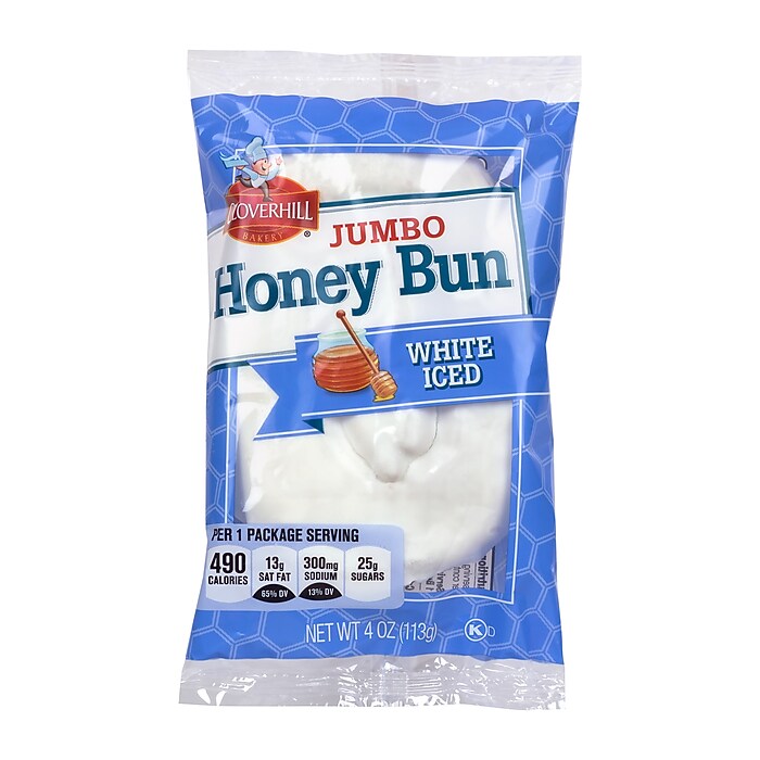 bunbun Hostess Cloverhill Jumbo Iced Honeybun, 4 oz, 36/Pack (220-02472