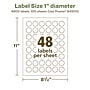 Avery EcoFriendly Laser/Inkjet Circle Multipurpose Labels, 1" Dia., White, 4800/Box (94500)~#|#~4AC7092E-0EC2-4905-B16062FBC23FEBE2_sc7