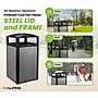 Alpine Industries Steel Outdoor Commercial Trash Can with Ashtray Lid, 40 Gallon, Silver (472-40-SIL)~#|#~4ACADDFA-B4F1-4951-ABD8DF7EC2BABD76_sc7