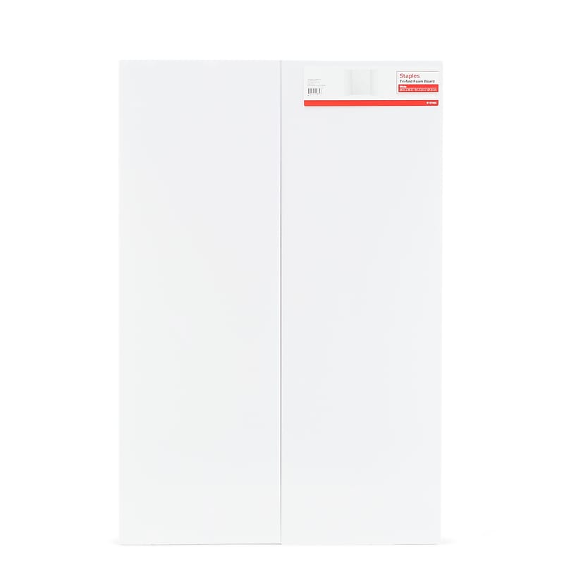 Staples Tri-Fold Foam Presentation Board, 4' x 3', White (902090) image 1