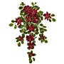 Nearly Natural Artificial Poinsettia and Variegated Holly Plant, 30", 2/Set (6273-S2-RD)~#|#~4AD90FD3-64A1-42FE-8063A5057C581263_sc7