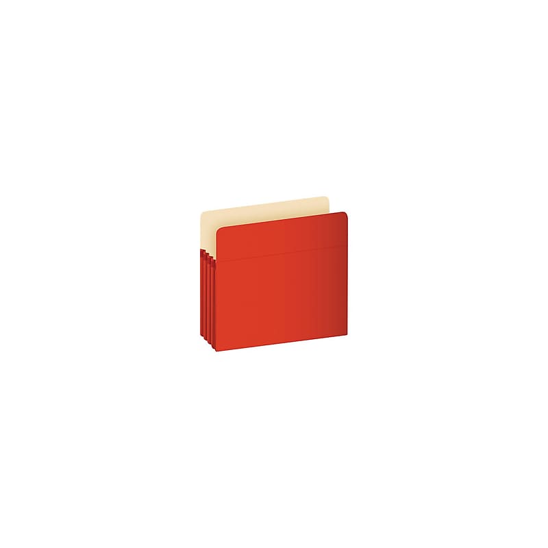 Pendaflex Color File Pockets, 3 1/2" Expansion, Letter Size, Red, 25/Carton (1524CT RED) image 1