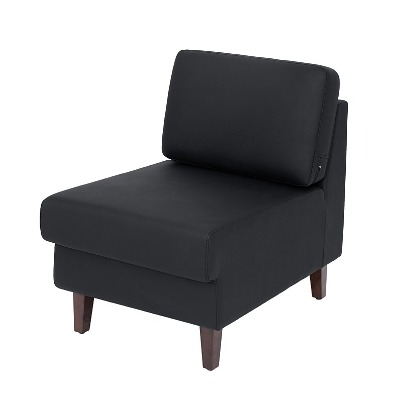 Flash Furniture Hercules Artemis LeatherSoft Middle Reception Chair, Black (ZB8921MBLK) image 1
