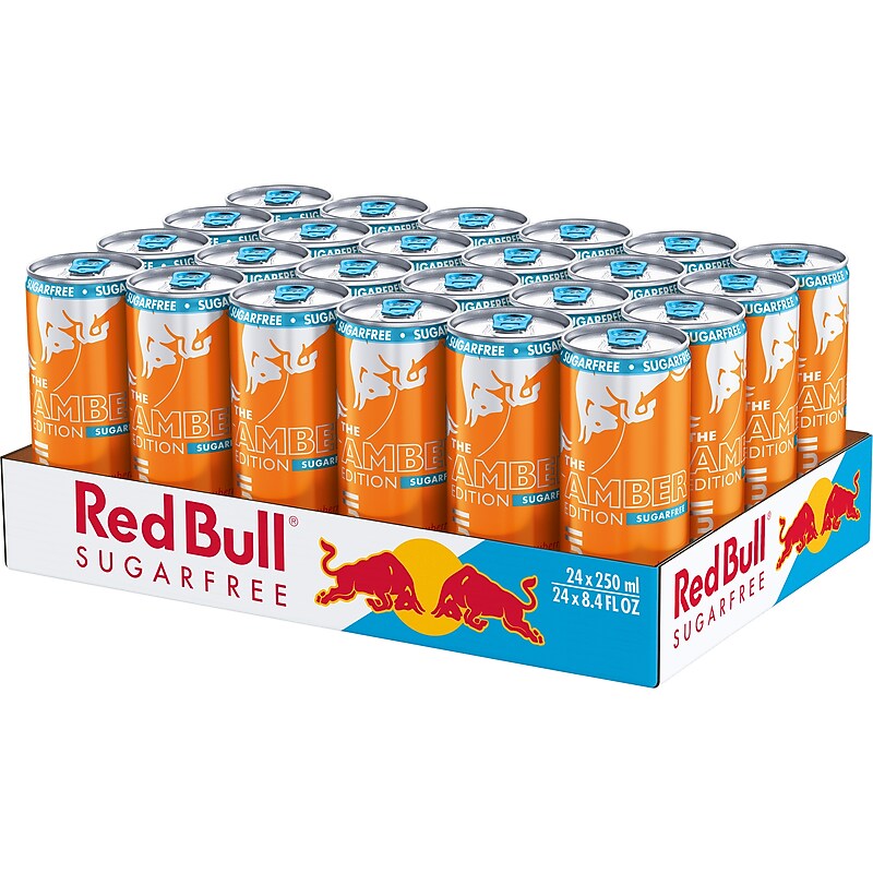 Red Bull Amber Edition Sugar-Free Strawberry/Apricot Energy Drink, 8.4 oz., 24 Cans/Carton (RB243204) image 1