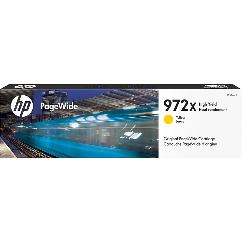 HP 972X Yellow High Yield Ink Cartridge, Prints Up to 7,000 Pages (L0S04AN) image 1