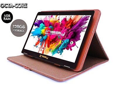 Linsay Octa Core 10.1″ Tablet, 128GB Storage, Android 15, Bundled with Brown Leather Case and Stylus Pen (F10IPGCLBROWN) Sansujyuku sansujyuku.com