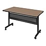 Regency Kobe Flip Top 48"W x 24"D Rectangular Training Room Table, Laminate, With Wheels, Noble Oak (MKFTM4824NO)~#|#~4AE99265-A826-4F83-ABDCDD2AA35E749C_sc7