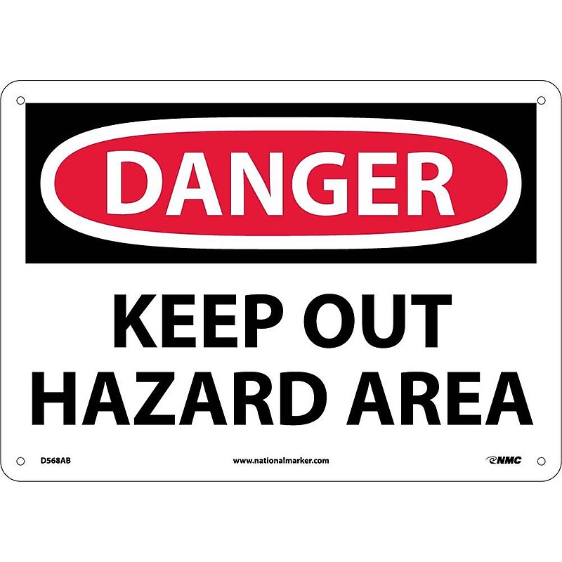 Keep Out Hazard Area, 10X14, .040 Aluminum, Danger Sign image 1