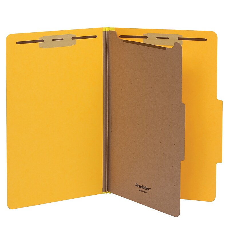 Pendaflex Heavy Duty Classification Folder, 1-Dividers, 2" Expansion, Legal Size, Yellow, 10/Box (1006947) image 1