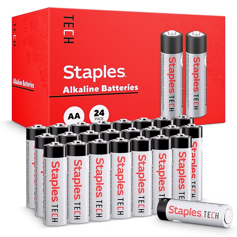 Staples TECH AA Alkaline Battery, 24 Pack (ST63253-CC/US) image 1