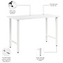Bush Business Furniture Hustle 48W x 24D Computer Desk with Metal Legs, White (HUD148WH)~#|#~4AF43085-BAB4-48D0-9106E33BF9B24FB2_sc7
