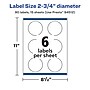 Avery Laser/Inkjet Circle Multipurpose Labels, 2.75" Dia., White, 90 Labels/Pack (94512)~#|#~4AF59A41-4BAA-458D-8A5E7295C3715273_sc7