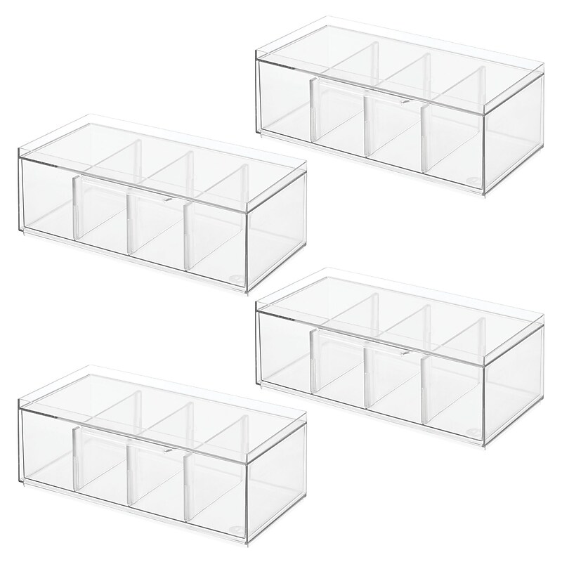 iDESIGN Tea Drawers, Clear, 4/Set (27749M4) image 1