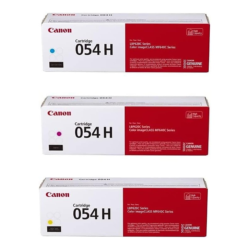 Canon 54 Cyan, Magenta and Yellow High Yield Toner Cartridges, 3/Pack image 1