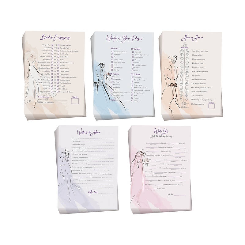 Better Office Bridal Shower Game Cards, 50 Cards/Game, 5 Games/Pack (00711-250PK) image 1