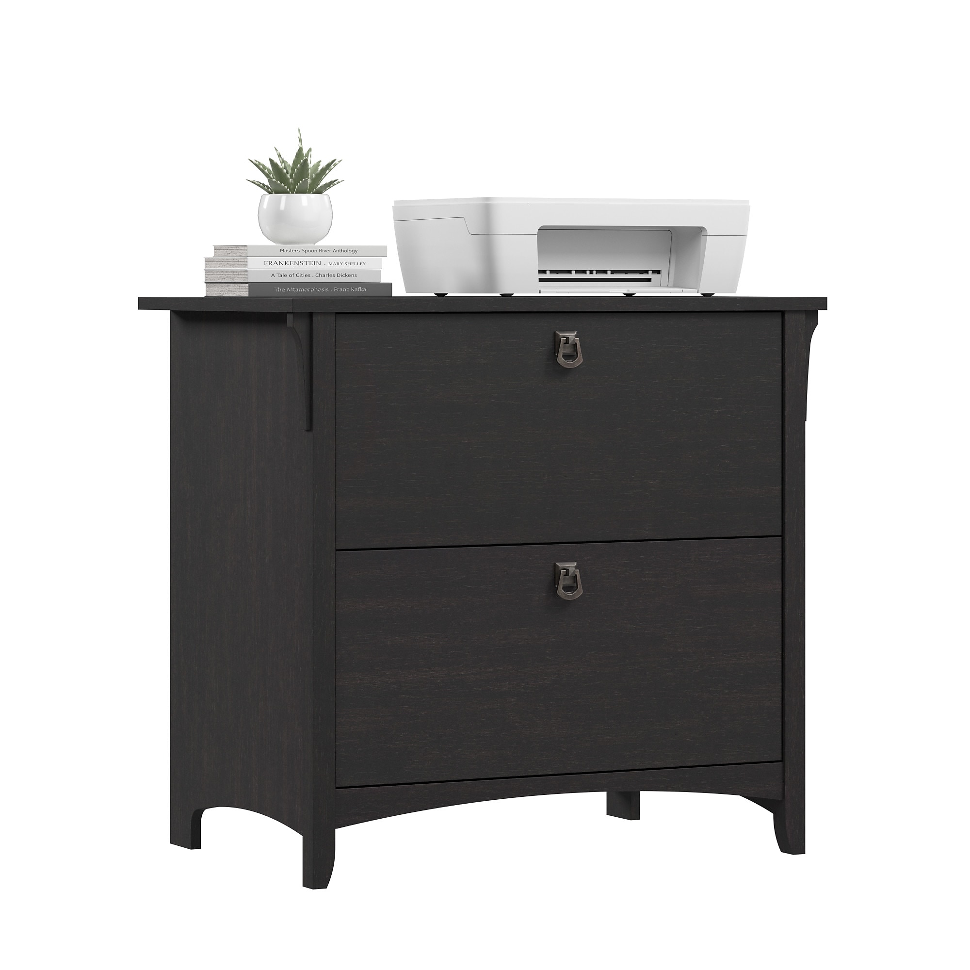 Bush Home Salinas 2 Drawer Lateral File Cabinet, Vintage Black (SAF132VB-03) Sansujyuku sansujyuku.com