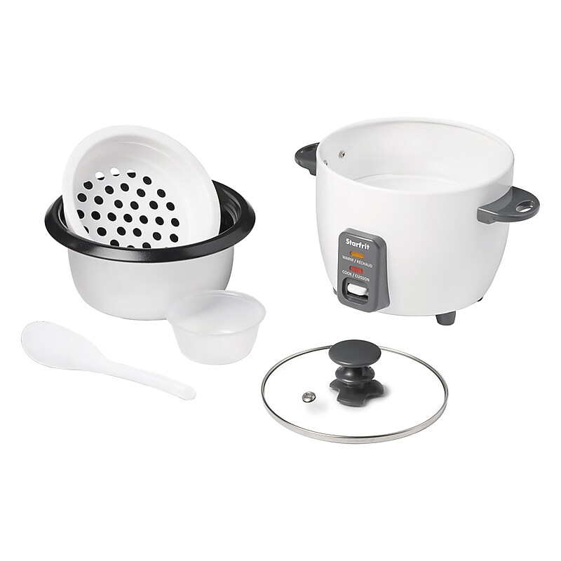 Starfrit SRFT024734 Electric Rice Cooker with Ceramic Coating, White image 1
