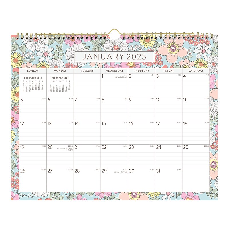2025 Blue Sky Kiera Blue 15" x 12" Monthly Wall Calendar (152466) image 1