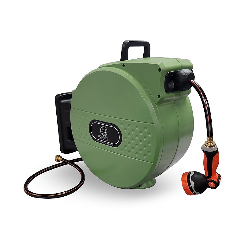 Hose Reel Pro Heavy Duty Retractable Garden Hose Reel, 1/2" x 100', Green (GHR-1/2-GN-100) image 1