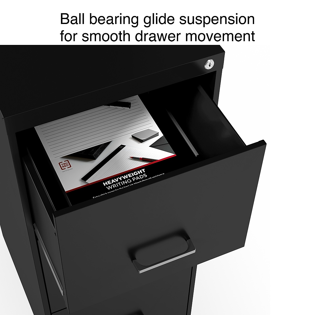 Open top drawer showing interior with documents