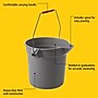 Rubbermaid Brute Plastic Bucket, 10 Quart, Gray (FG296300GRAY)~#|#~4B3DD33B-DB01-479C-AC4F98ED3ACD9255_sc7