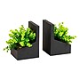 Mind Reader Contemporary Planter Bookends, 3.25"H, Black (PLANTEND2-BLK)~#|#~4B414948-52A8-4BBE-8ED7FDB428AC4C8D_sc7