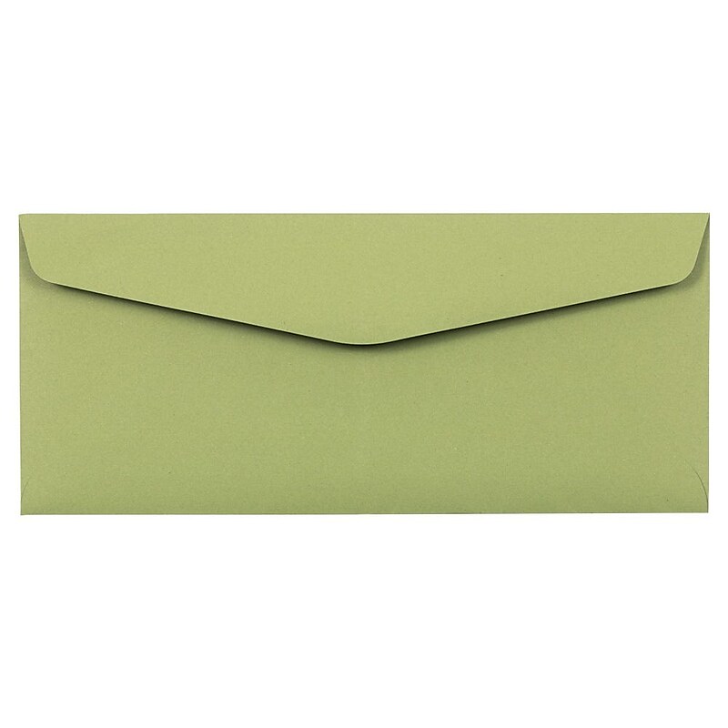JAM Paper #10 Booklet Envelopes, 4 1/8" x 9 1/2", Avocado Green, 50/Pack (4260-102-50) image 1