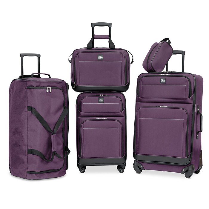 Skyway Luggage Seville 2.0 5-Piece Spinner Luggage Set, Purple