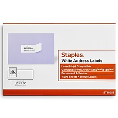 Staples Laser/Inkjet Address Labels, 1