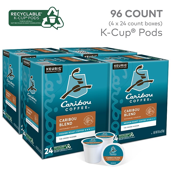 Caribou Blend Coffee Keurig® K-Cup® Pods, Medium Roast, 96/Carton