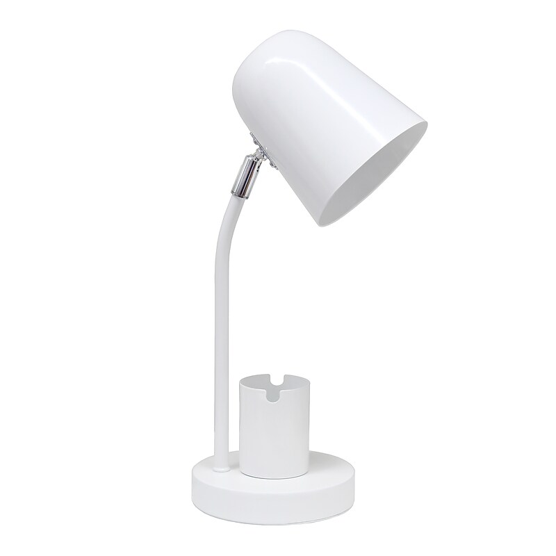 Simple Designs Sleek Essentials 15.75" LED Table Lamp, White (LT2128-WHT) image 1