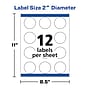 Avery Easy Peel Laser/Inkjet Round Labels, 2" Dia, Glossy White, 120 Labels/Pack (22807)~#|#~4B587FDC-3ED6-426B-BBFE386F2B6CEECE_sc7