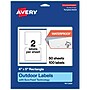 Avery Waterproof Rectangle Laser Multipurpose Labels, 4" x 5", White, 100/Box (19479399354)~#|#~4B5BA091-2946-412E-955EE6495190C4F5_sc7