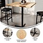 Flash Furniture Bennett Square Shaped Wooden Commercial Indoor Table, 36" x 36", Natural Top/Black Base (GSFSQ36NTT3030B)~#|#~4B611F5A-518E-443E-B63C425AD2E5EACF_sc7