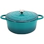 MegaChef Cast Iron 6.35 Qt. Dutch Oven, Teal (935122263M)~#|#~4B616B1E-15EB-4BD4-83B9E40026D907A4_sc7