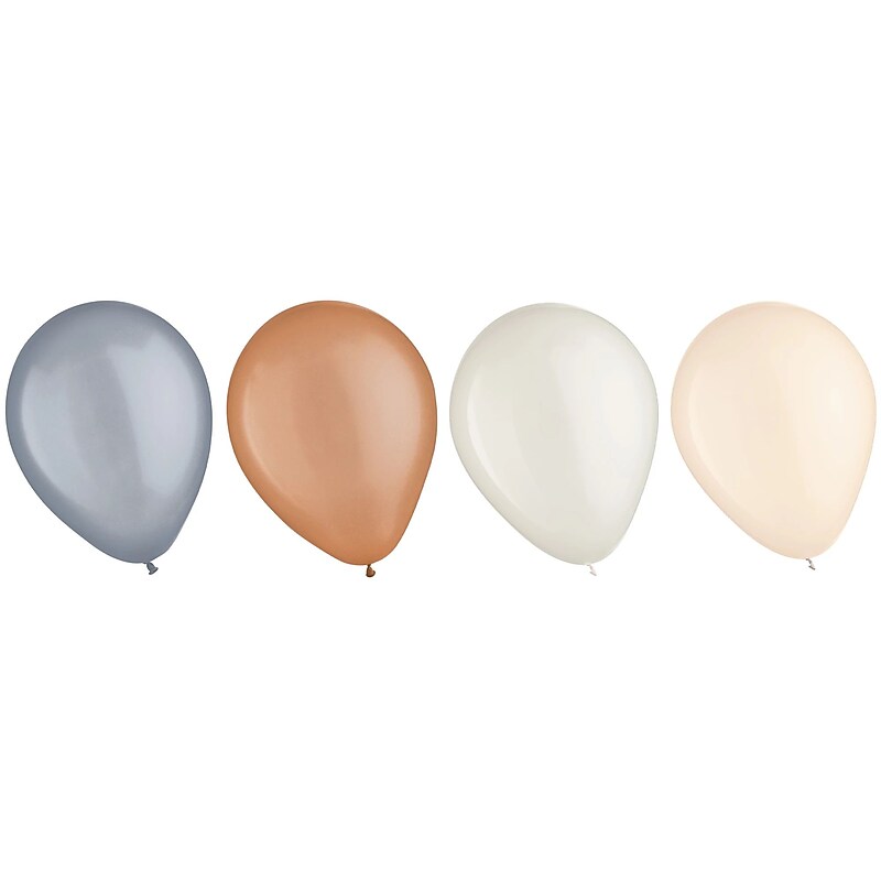 Party City Color Mix Balloons 11" Latex, Neutrals, 15/Pack (AM111919) image 1